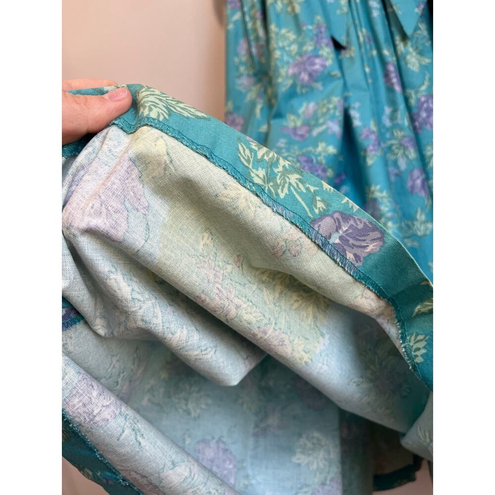 Laura Ashley Vintage 80s Cottagecore Puff Sleeve Prairie Midi Dress Size 10 - Picture 13 of 13